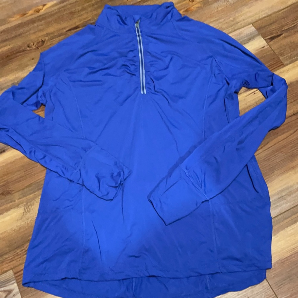 TANGERINE Workout Neon Blue Zip Up Reflective